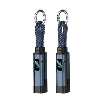 Lumiazos™ 4-in-1 EDC Charging Cable – 65W USB-C Fast Charging Keyring Cable with Live Digital Display
