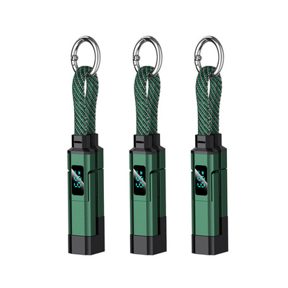 Lumiazos™ 4-in-1 EDC Charging Cable – 65W USB-C Fast Charging Keyring Cable with Live Digital Display