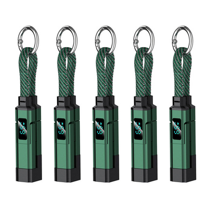 Lumiazos™ 4-in-1 EDC Charging Cable – 65W USB-C Fast Charging Keyring Cable with Live Digital Display