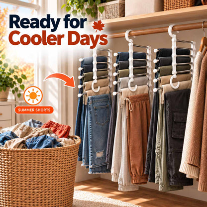 Lumiazos™ 5-Tier Trouser Hanger – Organise 5 Pairs in the Space of 1