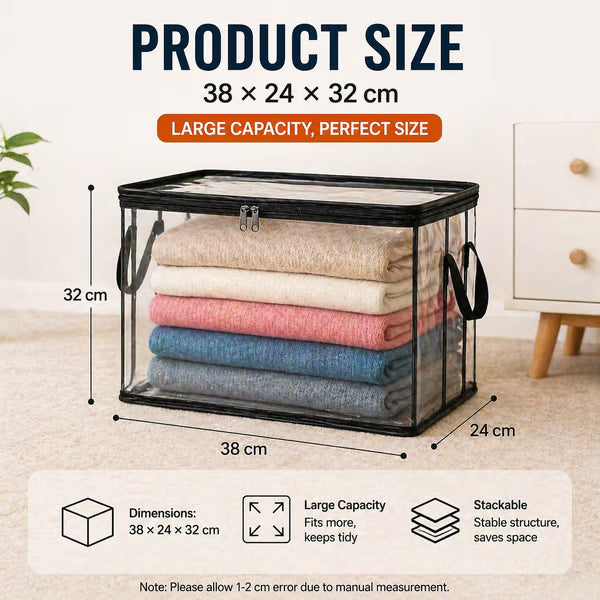 ⏰🔥LIMITED TIME 50% OFF! 🏠 Transparent Large-Capacity Dustproof & Moisture-Proof Storage Bag – Perfect for Clothes, Toys, Books & More ✨
