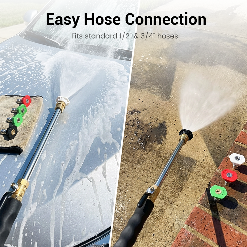 🚿Vodlan™ High-pressure water gun – 3 interchangeable nozzles, durable aluminium alloy & powerful ✨