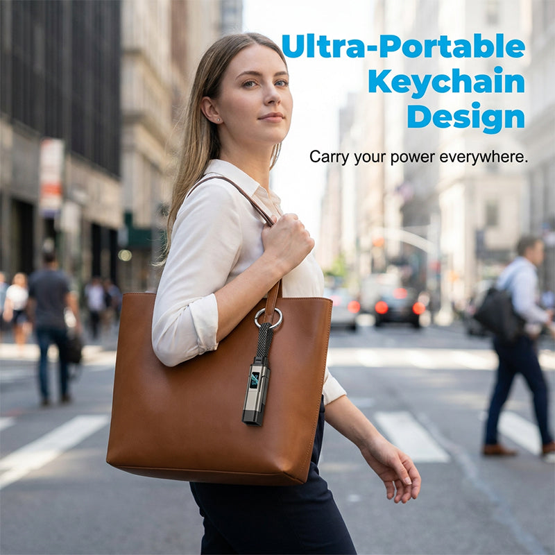 Lumiazos™ 4-in-1 EDC Charging Cable – 65W USB-C Fast Charging Keyring Cable with Live Digital Display