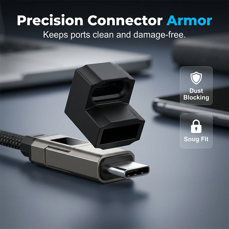 Lumiazos™ 4-in-1 EDC Charging Cable – 65W USB-C Fast Charging Keyring Cable with Live Digital Display