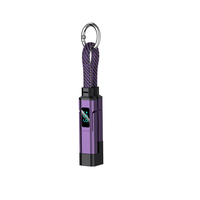 Lumiazos™ 4-in-1 EDC Charging Cable – 65W USB-C Fast Charging Keyring Cable with Live Digital Display