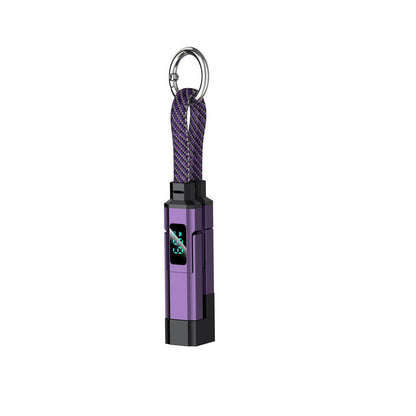Lumiazos™ 4-in-1 EDC Charging Cable – 65W USB-C Fast Charging Keyring Cable with Live Digital Display