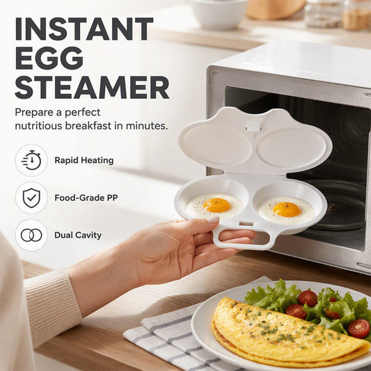 Lumiazos™ Microwave Egg Poacher With Lid & Handle – Perfect Poached Eggs Made Easy(offer)