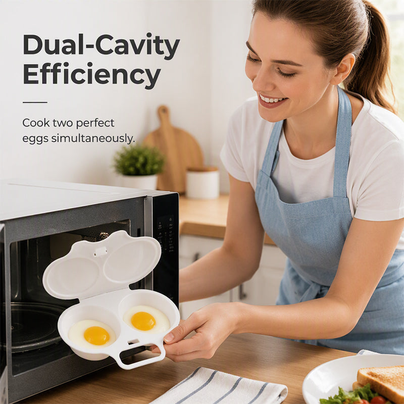 Lumiazos™ Microwave Egg Poacher With Lid & Handle – Perfect Poached Eggs Made Easy