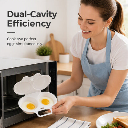 Lumiazos™ Microwave Egg Poacher With Lid & Handle – Perfect Poached Eggs Made Easy