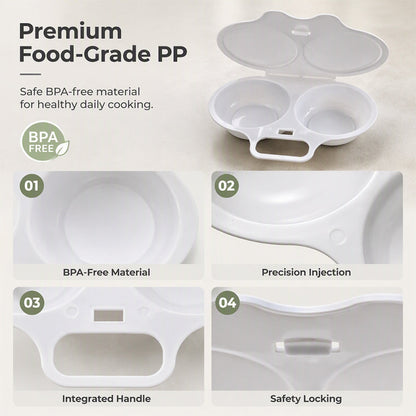 Lumiazos™ Microwave Egg Poacher With Lid & Handle – Perfect Poached Eggs Made Easy