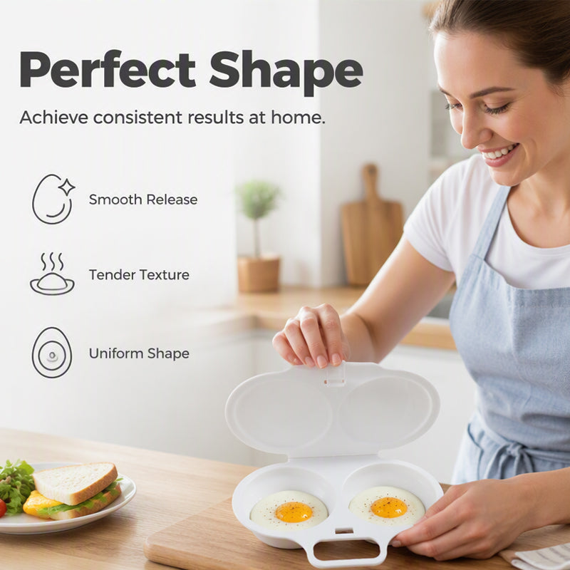 Lumiazos™ Microwave Egg Poacher With Lid & Handle – Perfect Poached Eggs Made Easy