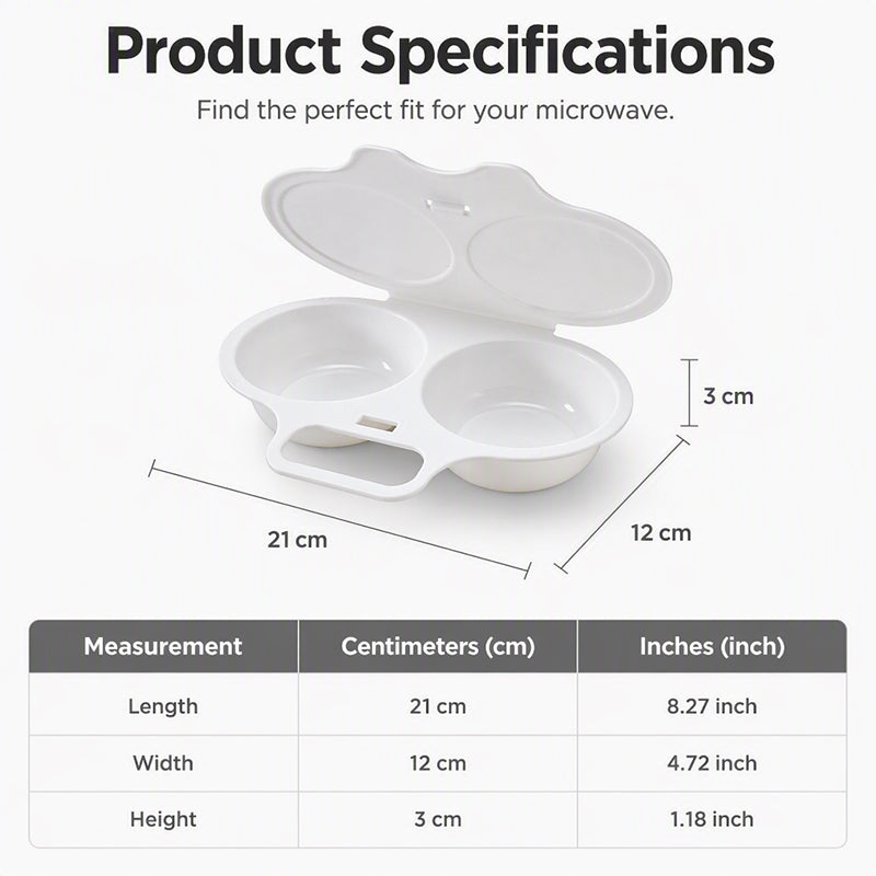 Lumiazos™ Microwave Egg Poacher With Lid & Handle – Perfect Poached Eggs Made Easy