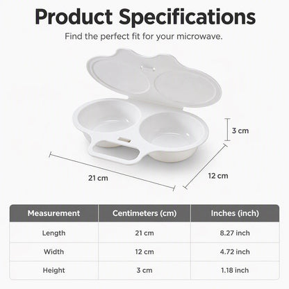Lumiazos™ Microwave Egg Poacher With Lid & Handle – Perfect Poached Eggs Made Easy