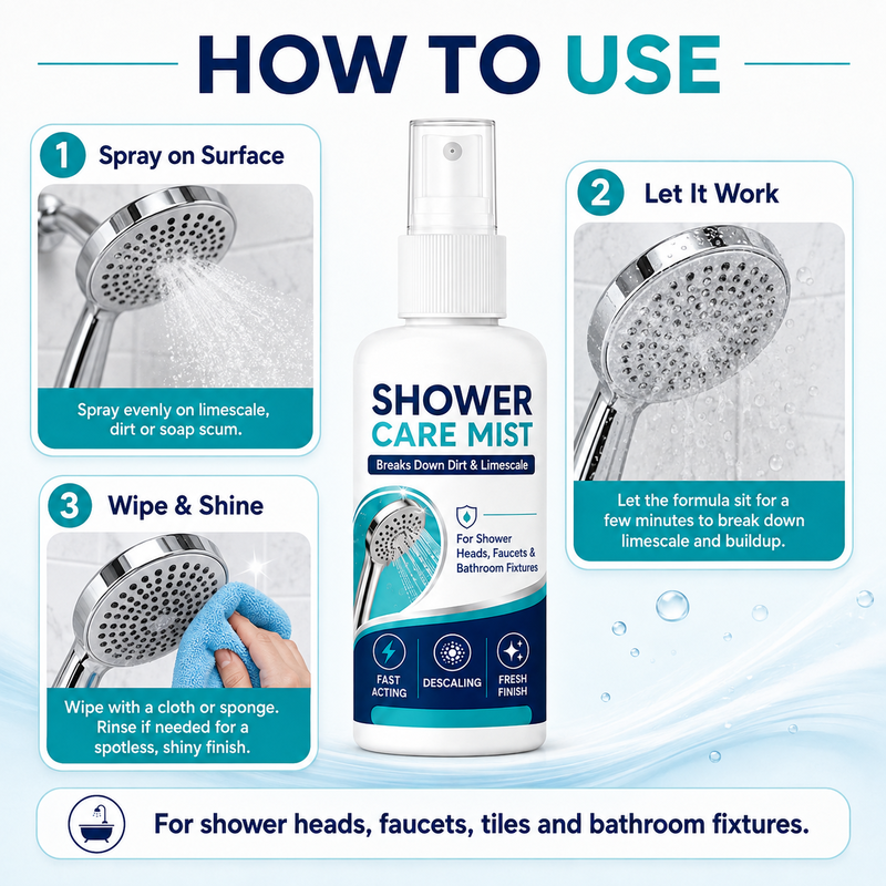 🚿✨ Lumiazos™ Shower Limescale Remover Spray — Dissolves Tough Limescale & Hard Water Marks for a Sparkling Clean Bathroom（Offer）
